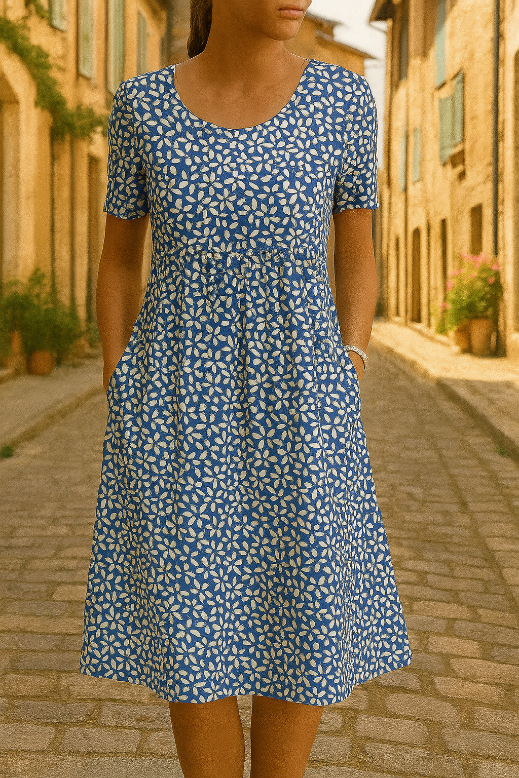 robe midi fluide à fleurs