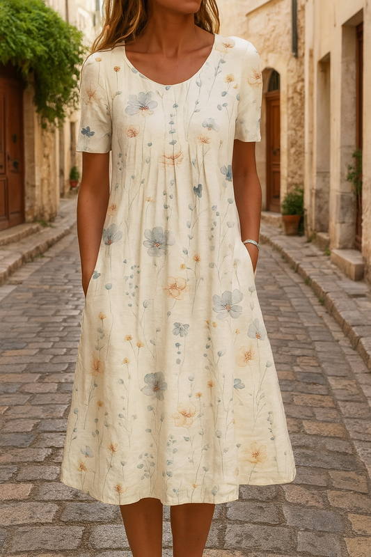 robe midi fluide à fleurs